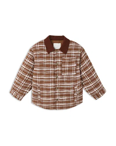 Rylee + Cru Unisex Nashville Quilted Plaid Jacket - Baby In Brown