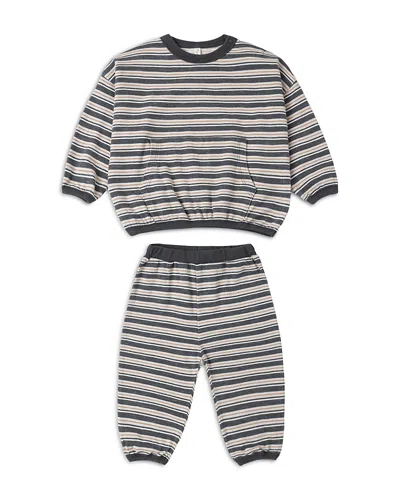 Rylee + Cru Unisex Relaxed Blue Stripe Top & Pants Set - Baby In Midnight
