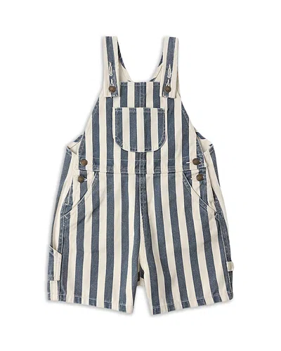 Rylee + Cru Unisex Striped Denim Shortall - Baby In Burgundy