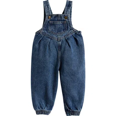 Rylee + Cru Babies'  Vintage Denim Overalls In Blue