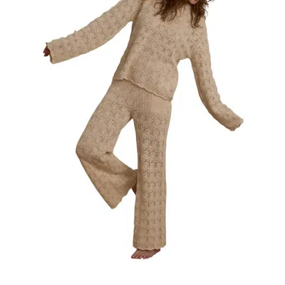 Rylee + Cru Women Crochet Knit Pant In Natural In White