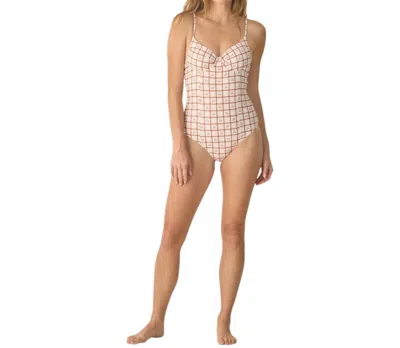 Rylee + Cru Women's Underwire One Piece Swimsuit In Cherry Check In Multi