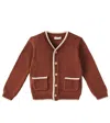 Rylee + Cru Wynn Cotton-blend Cardigan In Brick
