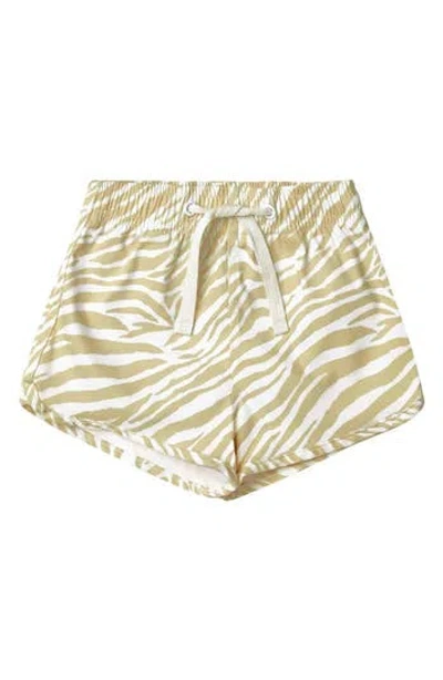 Rylee + Cru Babies'  Zebra Swim Trunks In Neutral
