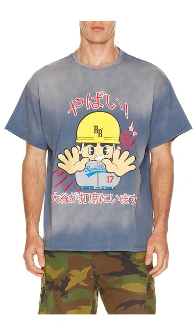 Ryoko Rain Caution Home Run Tee In Blue