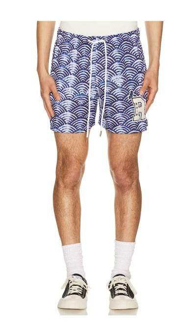 Ryoko Rain Seigaiha Waves Shorts In Blue