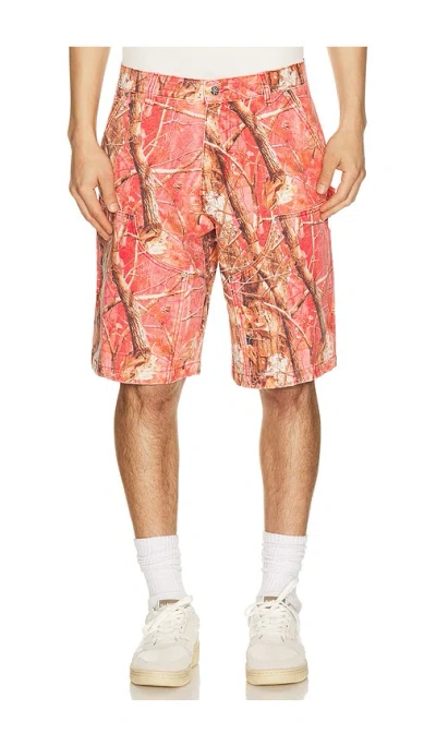Ryoko Rain Tree Camo Double Knee Oversized Shorts In Pink