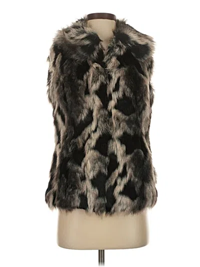 Pre-owned Rz Rachel Zoe Faux Fur Vest In Brown