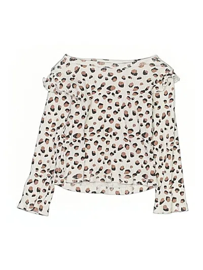 Pre-owned Rz Rachel Zoe Kids' Long Sleeve Blouse In White