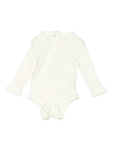 Pre-owned Rz Rachel Zoe Babies' Long Sleeve Onesie In White