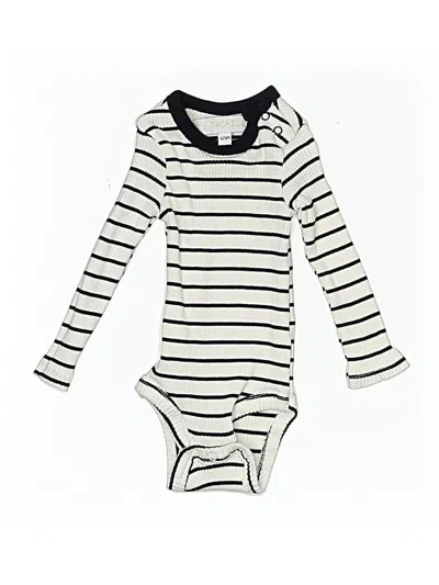 Pre-owned Rz Rachel Zoe Babies' Long Sleeve Onesie In White