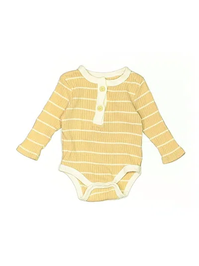 Pre-owned Rz Rachel Zoe Babies' Long Sleeve Onesie In Yellow