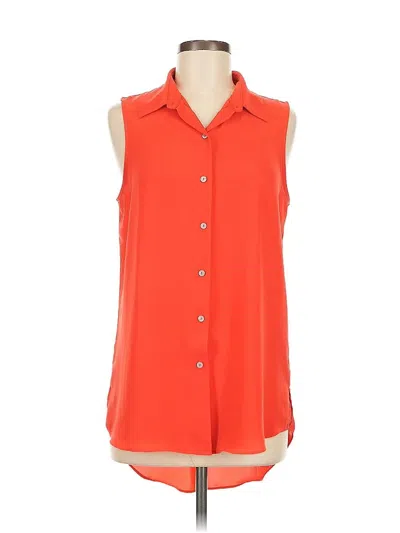Pre-owned Rz Rachel Zoe Sleeveless Button Down Shirt In Red