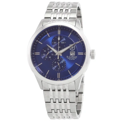 S Coifman Full Calendar Gmt Quartz Blue Dial Men's Watch Sc0365 In Metallic