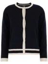 S Max Mara Two-tone Wool Blend Cardigan In 蓝色