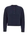 S Max Mara 런던 하프 버튼 스웨터 In Blue