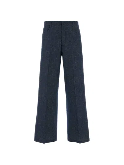's Max Mara Cotton Straight Trousers In Blue