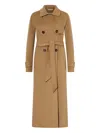's Max Mara 벨트 더블 브레스티드 코트 In Nude