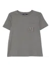 's Max Mara 로고 자수 티셔츠 In Gray