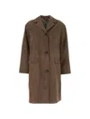 's Max Mara 오르텐시아 스웨이드 코트 In Brown