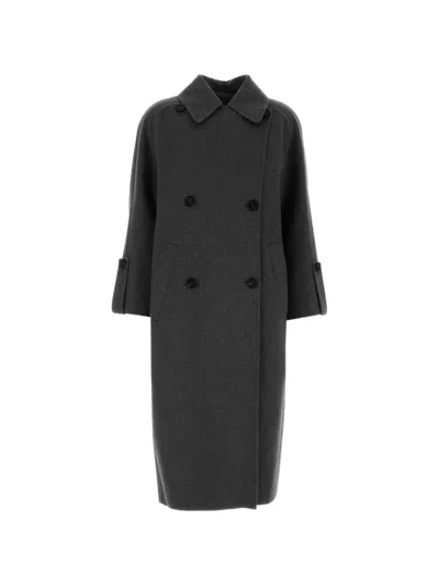 S Max Mara Max Mara S Dark Grey Wool Alice Coat In Black