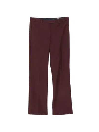 S Max Mara 우마니타 슬림 핏 팬츠 In Burgundy