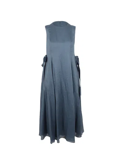 's Max Mara Ramie Midi Dress In Blue