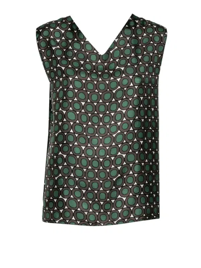 Pre-owned 's Max Mara 2024 Sleeveless Geometric-print Blouse In Grey