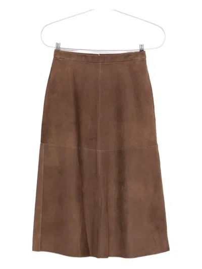 's Max Mara A-line Suede Midi Skirt