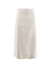 's Max Mara 프린지 A라인 미디 스커트 In Neutral