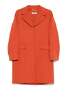S Max Mara Sky Orange Cloth Coat 3 Buttons In Orange