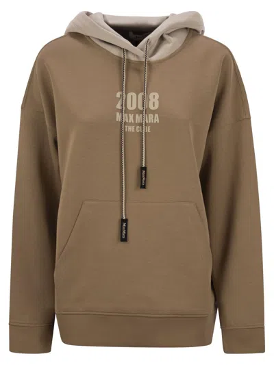 S MAX MARA AGATA LOGO EMBROIDERED DRAWSTRING HOODIE
