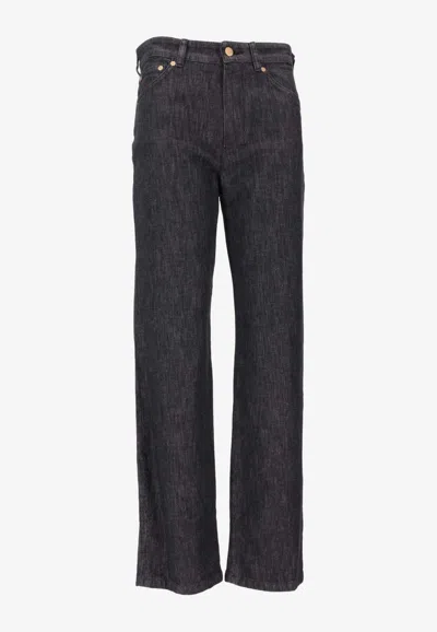 's Max Mara Alan Long Straight-leg Jeans In Black