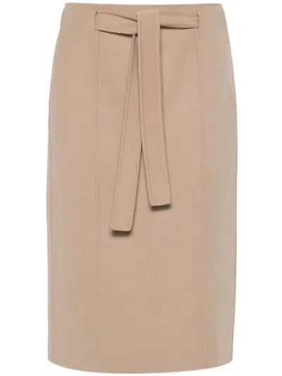 S Max Mara Alec Midi Skirt In Neutrals