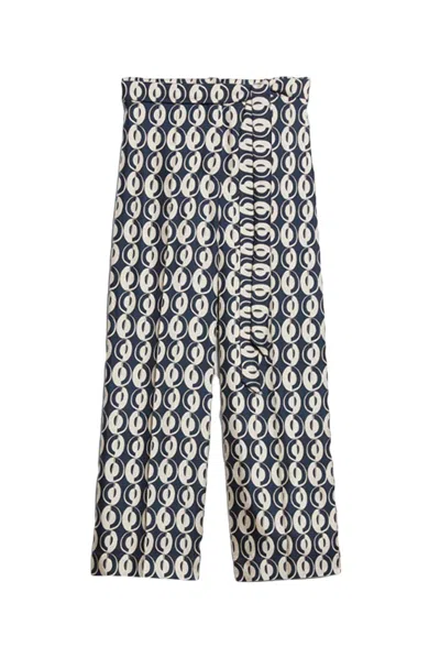 's Max Mara All-over Patterned High Waist Trousers In Blue