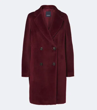 S Max Mara Alpaca And Wool Coat In Burgundy