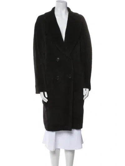 Pre-owned S Max Mara Alpaca Coat In Black