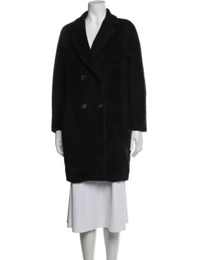 Pre-owned S Max Mara Alpaca Coat In Blue