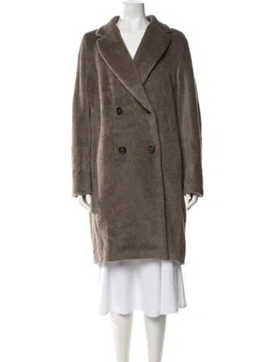 Pre-owned S Max Mara Alpaca Coat In Brown