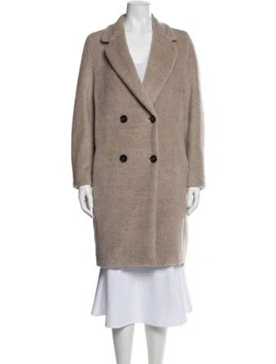Pre-owned S Max Mara Alpaca Coat In Neutrals