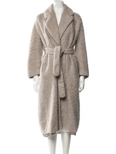 Pre-owned S Max Mara Alpaca Coat In Neutrals