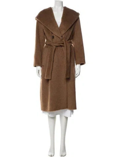 Pre-owned S Max Mara Alpaca Double-breasted Coat In Brown