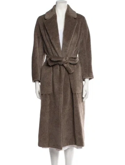Pre-owned S Max Mara Alpaca Trench Coat In Brown