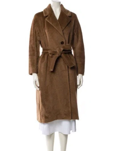 Pre-owned S Max Mara Alpaca Trench Coat In Brown