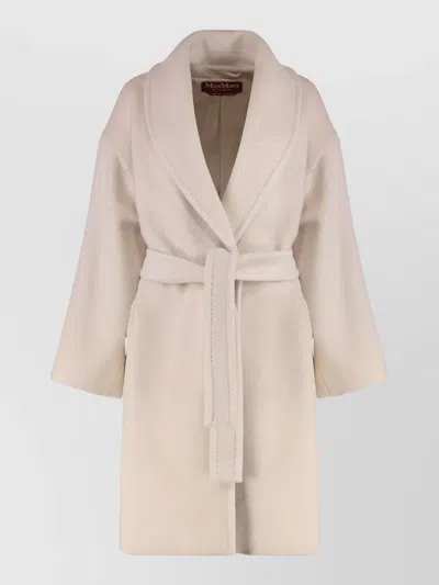 S Max Mara Alpaca Wool Belted Single Breasted Coat In Multi