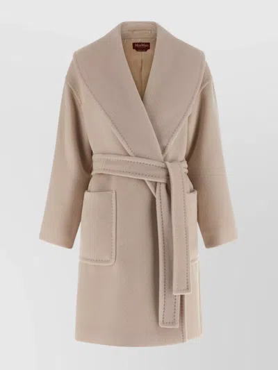 S Max Mara Alpaca Wool Single-breasted Coat In Neutral