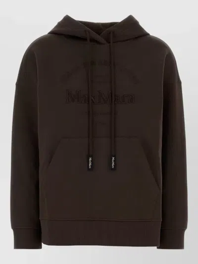 S Max Mara Andrea Hooded Cotton Blend Sweatshirt In Multi