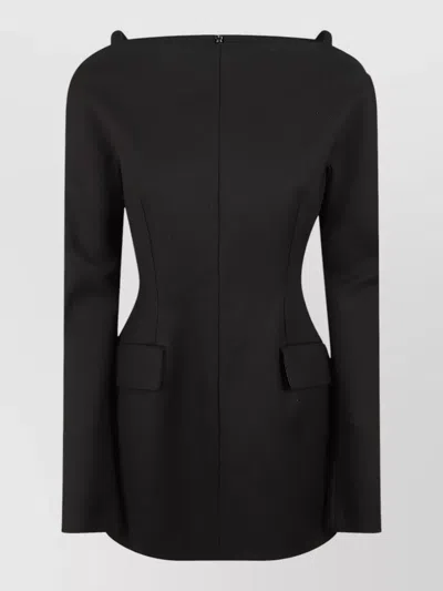 S Max Mara Angus Cut Out Shoulder Jacket In Black