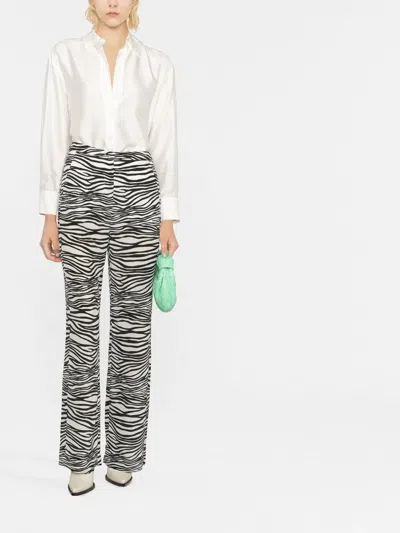 S Max Mara 지브라 프린트 스트레이트 팬츠 In Animal Print