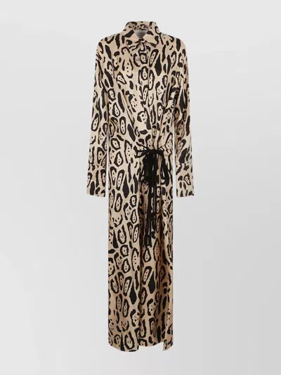 's Max Mara Animal Print Waist Tie Dress